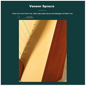 Lyre harp, Veneer Spruce/Mahogany Nylon Strings Lyre Instrument for Adult Kids Beginner with Tuning