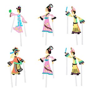 Toyvian Chinese Shadow Puppet Toy Kit: 6pcs Fairytale Shadow Puppet Model Toys Traditional Shadow