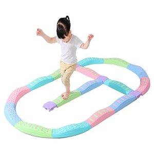 Kids obstacle course balance stepping stone, Sensory play colored river stones with non-slip rubber