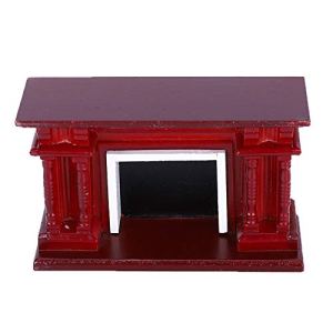1:12 Dollhouse Furniture Set, Dollhouse Miniature Wooden Vintage Fireplace Dollhouse Accessories
