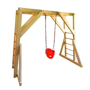 Moon Kids Free Standing Monkey Bars with Swing Indoor – Outdoor with Removable baby swing,