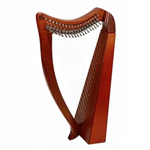 Lyre Harp Instrument, 19 Metal Strings Lyre Harp Portable Composite Wood Rounded With Tuning Wrench