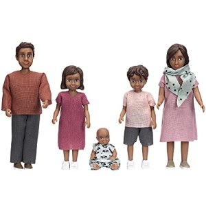 Lundby Dolls House People – Toy Doll Set – Nikki Family of 5 | 2 Adults + 3 Children for Dollhouse |
