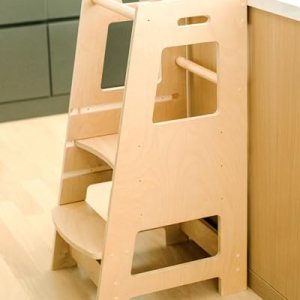 KidzWerks Child Standing Tower – Child Kitchen Step Stool with Adjustable Standing Platform – Wooden