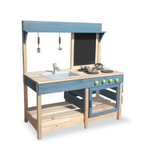 K LUCKIDS Mud Kitchen Playset for, Outdoor Wooden Toy Play Kitchen Set for Boys and Girls, Kitchen