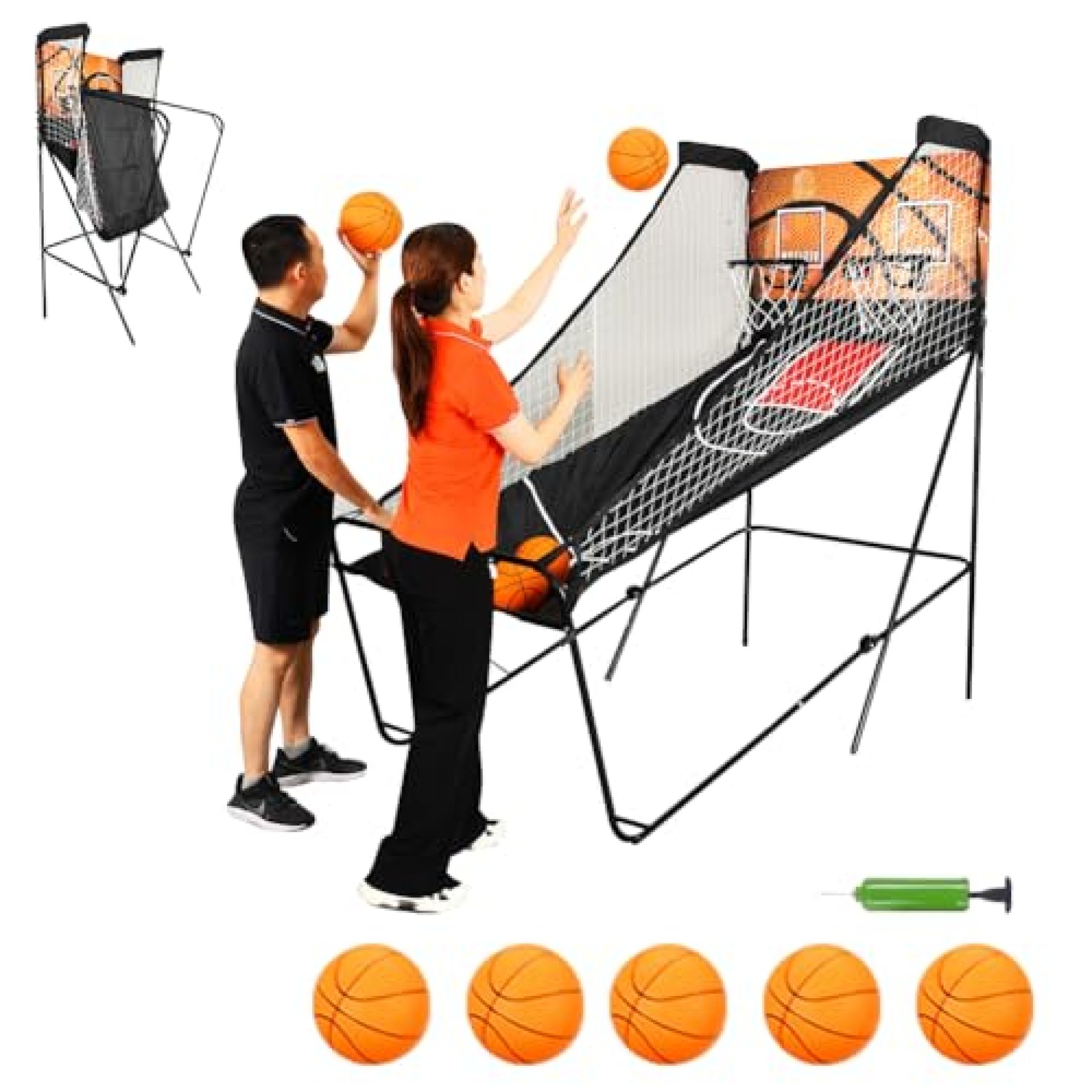 JUMEIYP Basketball Game Foldable Sports Arcade Game Dual Shot Basketball Hoop Game Indoor Outdoor JUMEIYP Basketball Game Foldable Sports Arcade Game Dual Shot Basketball Hoop Game Indoor Outdoor