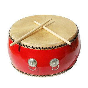 KAFELE 33 * 25CM Middle Drum Pan Drum Head Layer Buffalo Leather Big Drum Red Drum Chinese Drum