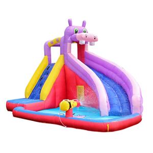 LANGWEI Inflatable Water Slide, Kids Party Water Park Bounce House with Climbing Wall & Larger