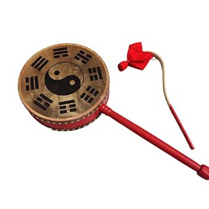 KAFELE Traditional Eight Diagrams Handle Drum Reba Drum Frame Drum Cowhide Drum Method Drum Taoist