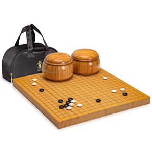 Yellow Mountain Imports Go Japanese Game Board (Goban), Shin Kaya Wood with Double Convex Glass
