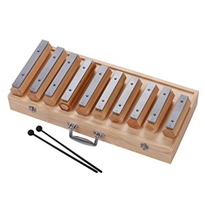 KDOQ 10 Notes Xylophone Glockenspiel Disconnect-type Design Percussion Instrument for Musical