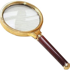 Magnifiers Reading Magnifier, 10X Handheld Child Elderly Magnifier Wood Handle Optical Glass Lens