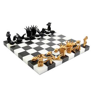 LANGWEI Chess Set, Black and White Board Games Personality Creative Art Crafts for Living Room Study