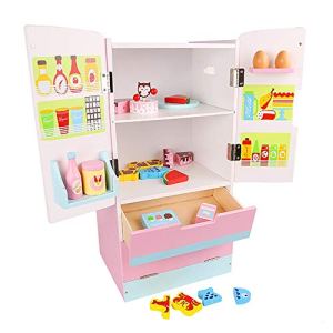 JW-YZWJ Wooden Simulation Double Door Refrigerator Combination Boy And Girl Children’s Kitchen Toy