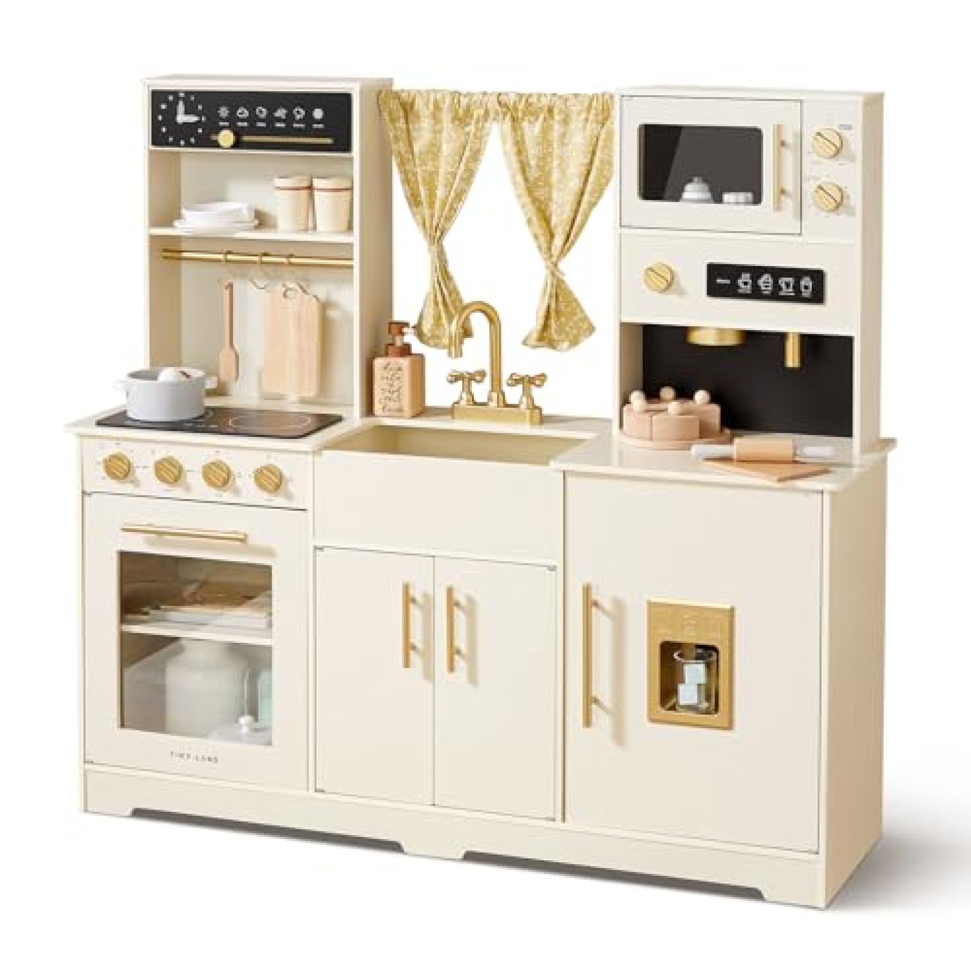 Tiny Land Modern Wooden Play Kitchen for Kids, Ages 3+, Trendy Home Style with Plenty of Play Tiny Land Modern Wooden Play Kitchen for Kids, Ages 3+, Trendy Home Style with Plenty of Play