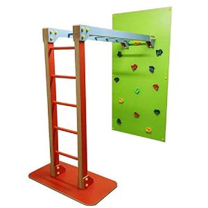 Moon Kids Multi Colour Climbing Wall with Monkey Bar For Children – Children’s Indoor Home Gym