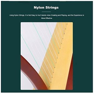 Lyre Harp, 19 String Mahogany Lever Harp with Half Key, for Adult Kids Beginner with Tuning Tool and