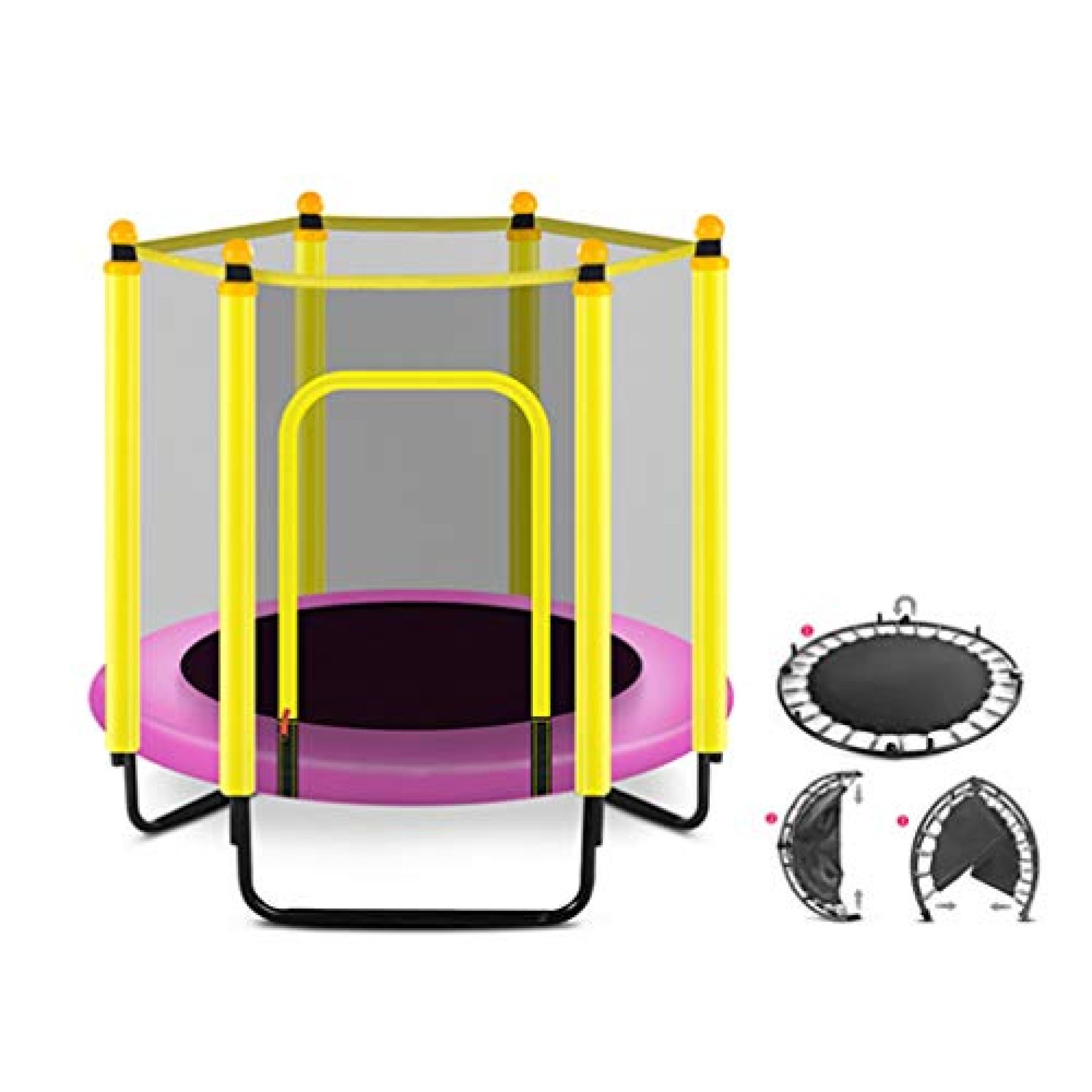 Easy To Assemble 4 Feet Kids Trampoline With Enclosure Net Jumping Mat Safety Pad Indoor Trampoline Easy To Assemble 4 Feet Kids Trampoline With Enclosure Net Jumping Mat Safety Pad Indoor Trampoline