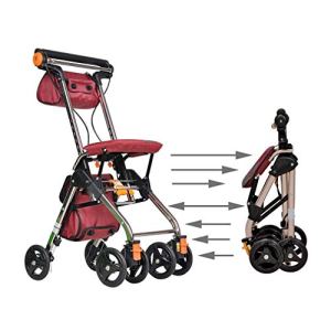 Leunlee 4 Wheels Portable Walking Aids Foldable, Drive Rollator Walker with Seat, Medical Rolling