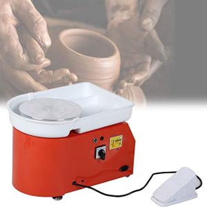 Luqeeg Pottery Wheel Ceramic Machine Forming Machine 25CM Electric Pottery Wheel with Foot Pedal DIY