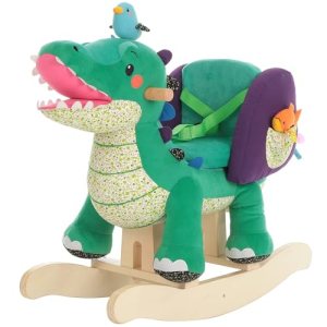 labebe Child Rocking Horse Toy, Stuffed Animal Rocker, Green Crocodile Plush Rocker Toy for Kid 6