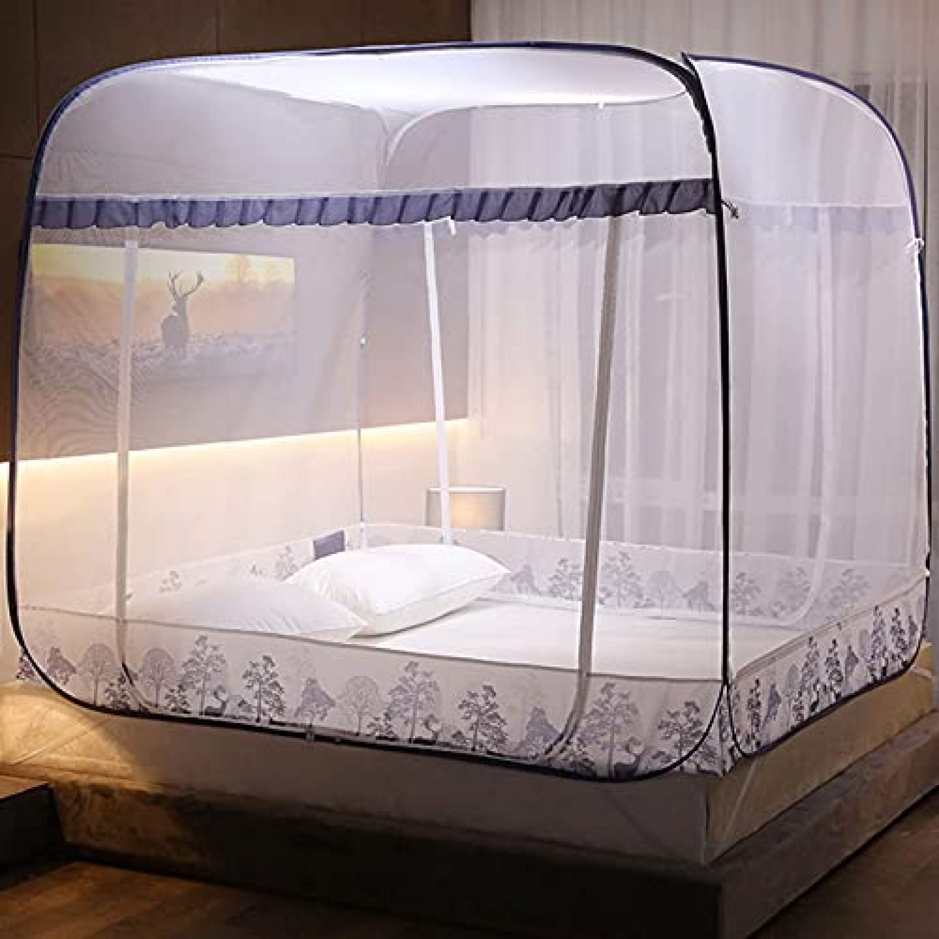 ZJCQA New Portable Folding Mosquito Net Tent Freestand Bed Canopy with 2 Or 3 Openings Zipper,360° ZJCQA New Portable Folding Mosquito Net Tent Freestand Bed Canopy with 2 Or 3 Openings Zipper,360°