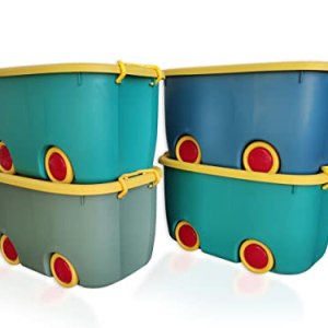M T BROTHERS Toy Storage Chest Large Plastic Stackable Organizer Storage Box Container Bin with Lid