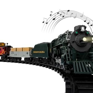 Lionel Battery-Operated Pennsylvania Flyer Freight Toy Train Set with Locomotive, Train Cars, Track