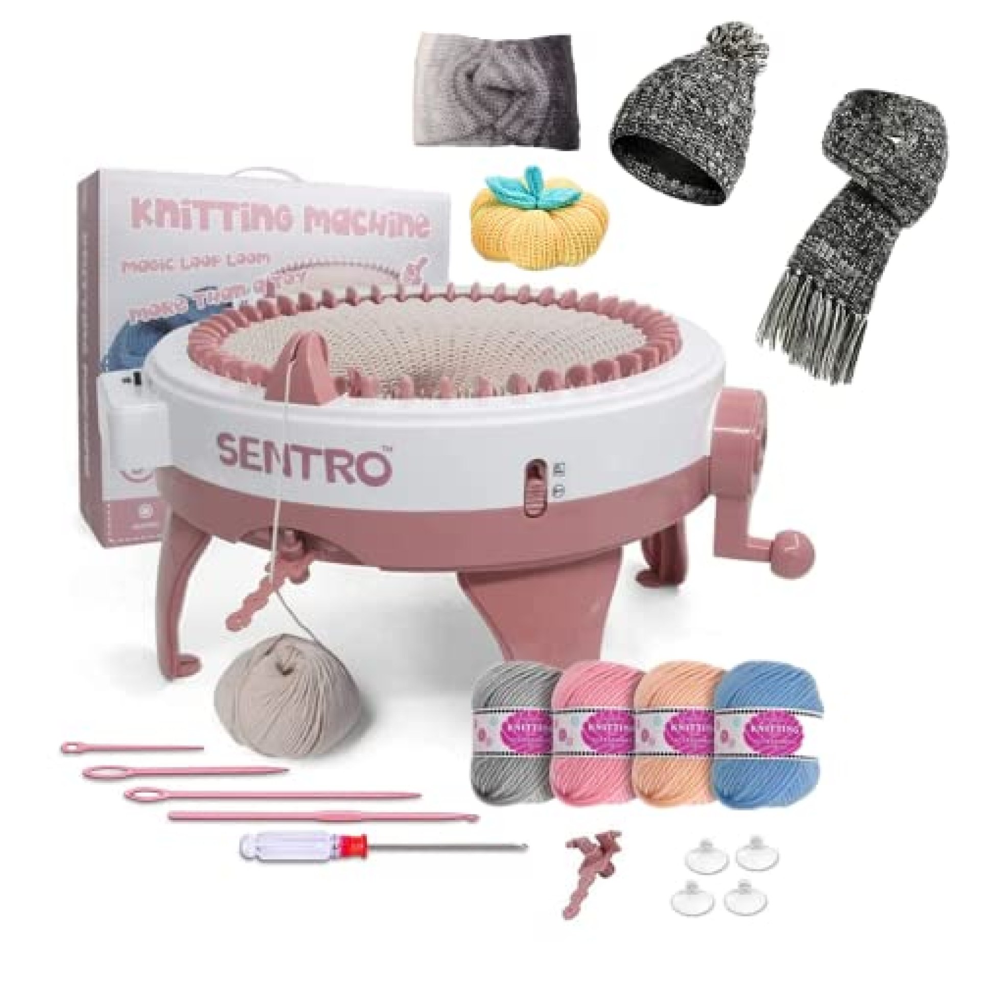 Abbcoert 48 Needles Knitting Machine, Smart Weaving Loom Round Knitting Machines with Row Abbcoert 48 Needles Knitting Machine, Smart Weaving Loom Round Knitting Machines with Row