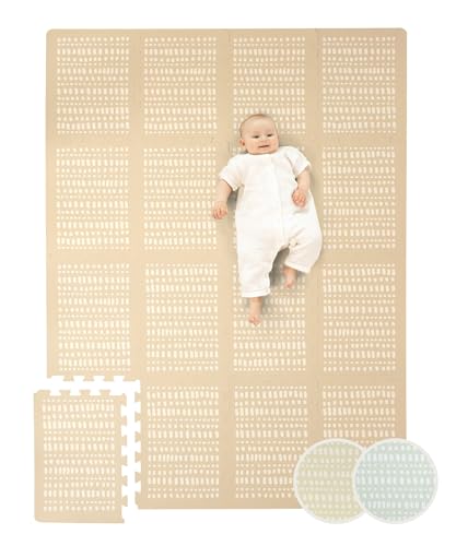 Hakuna Matte Stylish Puzzle Mat Baby 1.7 x 1.2 m Hygge Sand – 16 XL Plates with Edges – Thick & Soft Hakuna Matte Stylish Puzzle Mat Baby 1.7 x 1.2 m Hygge Sand – 16 XL Plates with Edges – Thick & Soft