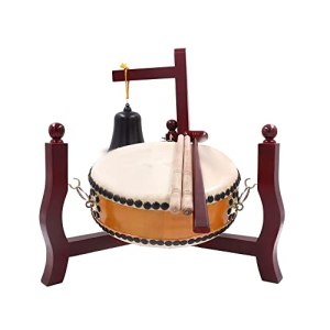 KAFELE Mahogany Tambourines Cowhide Drums Tambourine War Drums Includes Foldable Drum Racks,