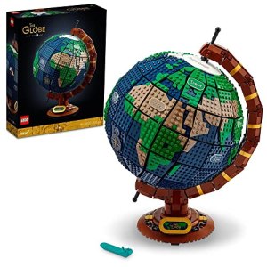 LEGO Ideas The Globe Spinning Model Building Set for Adults, Vintage Style Home Décor Acessory,