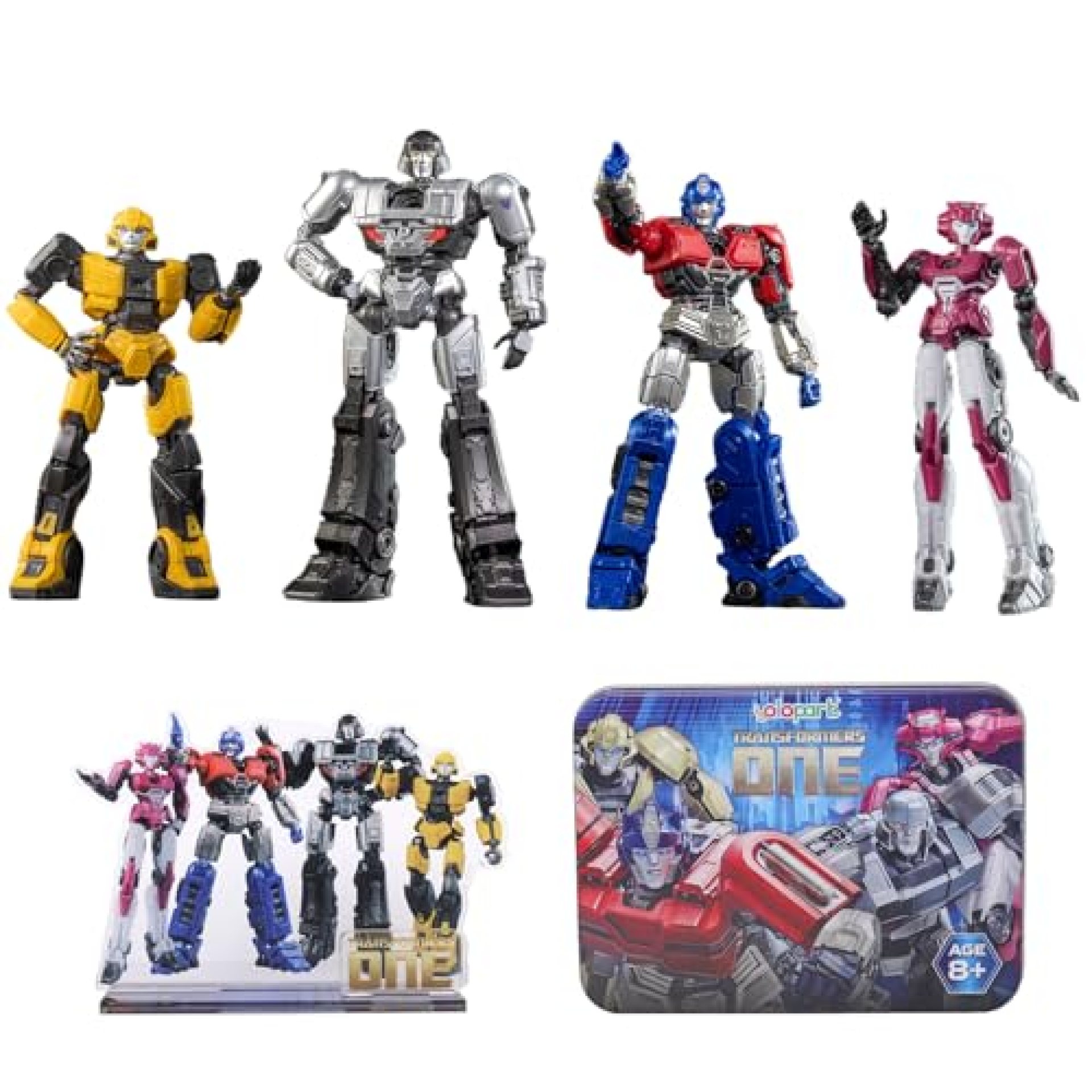 YOLOPARK Transformers One Toys Cog-Less Mode 4 Pack,Highly Articulated Bumblebee,Optimus YOLOPARK Transformers One Toys Cog-Less Mode 4 Pack,Highly Articulated Bumblebee,Optimus