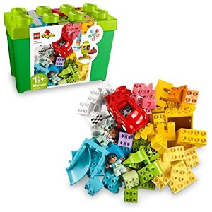 LEGO DUPLO Classic Deluxe Brick Box 10914 Starter Set – Features Storage Box, Bricks, Duplo Figures,