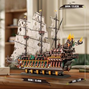 Mould King 13197 Flying Dutch Pirate Ship Building Blocks, 4364 Pieces, Large Sailing Ship Toy Model