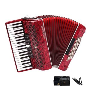 KAFELE Professional Examination Accordion Include 37 Keyboards + 96 Basses,With Accordion Bag +