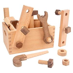 JW-YZWJ Wooden Children’s Multifunctional Tabletop Game Screw Screw Disassembly and Assembly Toolbox