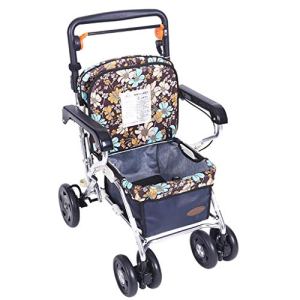 Leunlee Crutches, Lightweight Folding 6 Wheel Rollator with Rod Brake/Collapsible Shopping Cart
