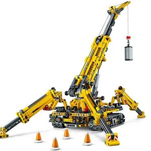 LEGO 42097 Technic Compact Crawler Crane and Tower Crane, 2 in 1 Spiderlike Model, Construction Set