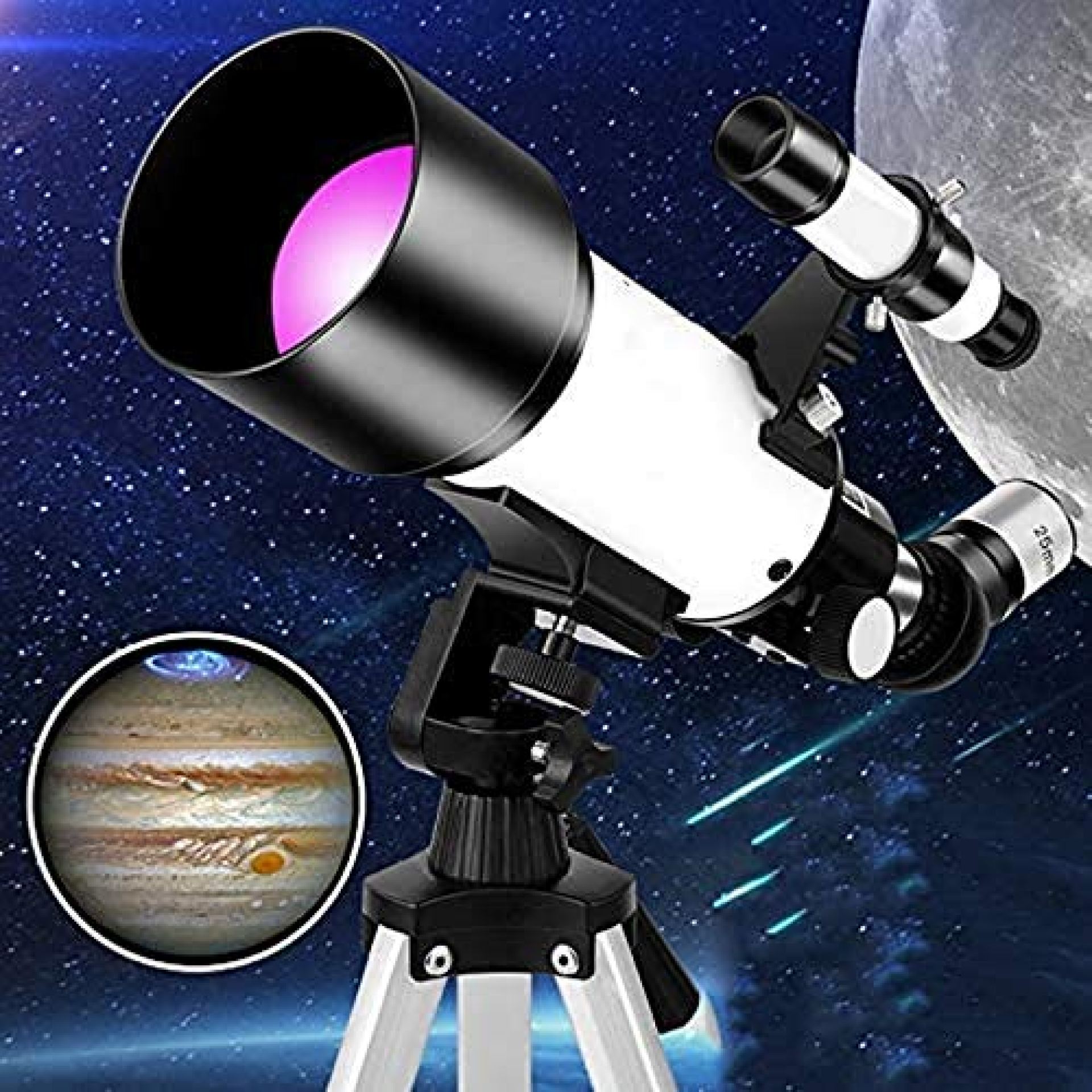 Portable Travel Telescope for Kids Beginners with Tripod and Eyepiece, Refractor Telescope with Portable Travel Telescope for Kids Beginners with Tripod and Eyepiece, Refractor Telescope with