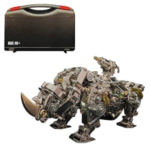 3D Metal Model Kit – Mechanical Siege Rhino, 3D Metal Laser Cut Puzzle DIY Puzzle Assembly Metal