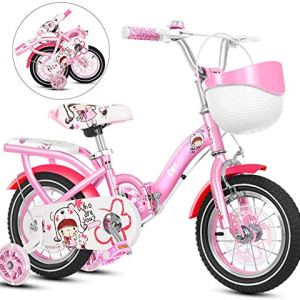 XBSLJ Kids’ Bikes, Children Bicycle FoldingGirls Child Bicycle, Child Learning Bike in Size 12 Inch,