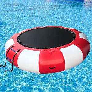 Lnflatable Pool Inflatable Water Trampoline with Rope Ladder Summer Outdoor Water Toys Recreational