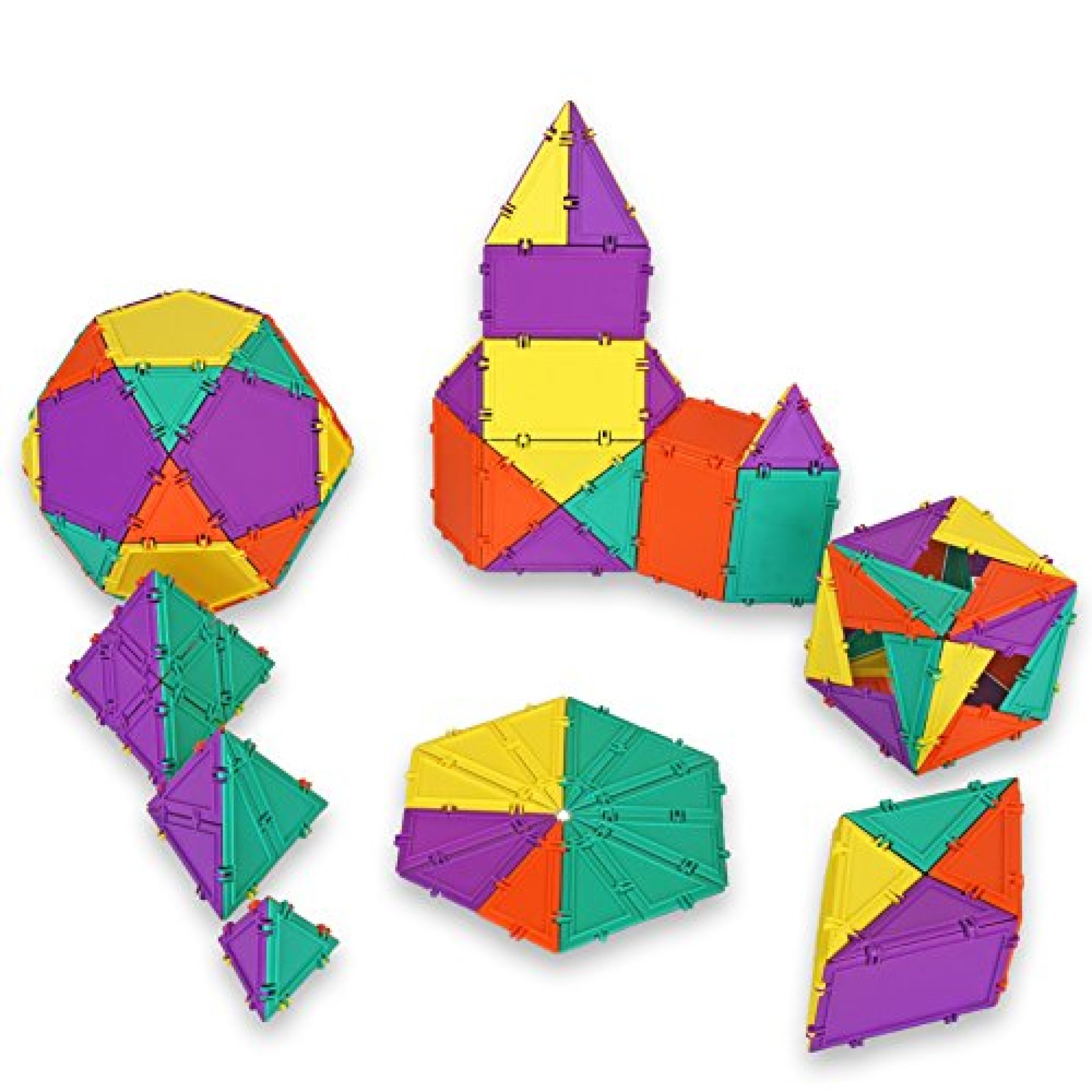 Geometiles 3D Building Set for Learning Math, Includes Online Activity Books, 96-pc, Made in USA Geometiles 3D Building Set for Learning Math, Includes Online Activity Books, 96-pc, Made in USA