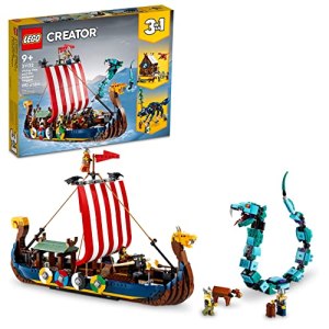 LEGO Creator 3 in 1 Viking Ship and The Midgard Serpent, Transforms from Amazing Ship to Viking