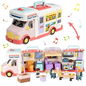 Marstone Doll House Toys for Girls 3 4 5 6 7 8+ Year Old, Transformable Dream Camper House with