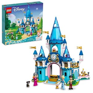 LEGO Disney Princess Cinderella and Prince Charming’s Castle Doll House, Buildable Toy with 3 Mini