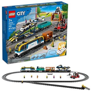 LEGO City Freight Train Set, 60336 Remote Control Toy for Kids Aged 7 Plus with Sounds, 2 Wagons,