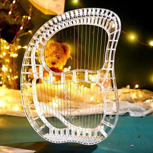 Lyre Harp, Portable 21 Strings ABS Harp With Carry Bag/Extra String Set/Tuning Wrench/Picks,