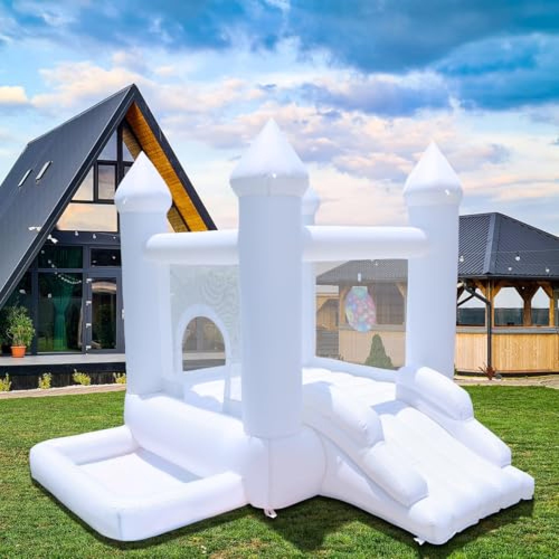 White Bounce House with Blower,Ball Pool,Kids Bounce House,Family Backyard Bouncy Castle,Suitable White Bounce House with Blower,Ball Pool,Kids Bounce House,Family Backyard Bouncy Castle,Suitable